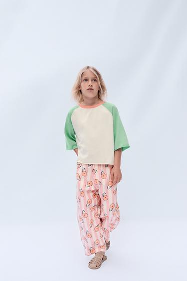 2-14 ANOS/ CAMISETA MANGA RAGLÃ CONTRASTE LIMITED EDITION - Verde da Zara