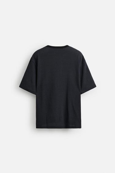 STRIPED JACQUARD T-SHIRT - blue/black by Zara - Image 7