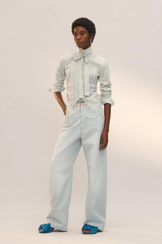 LIMITED EDITION LACE TIE SHIRT from Zara - $119