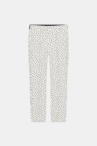 PANTALÓN LUNARES - Blanco / Negro de Zara