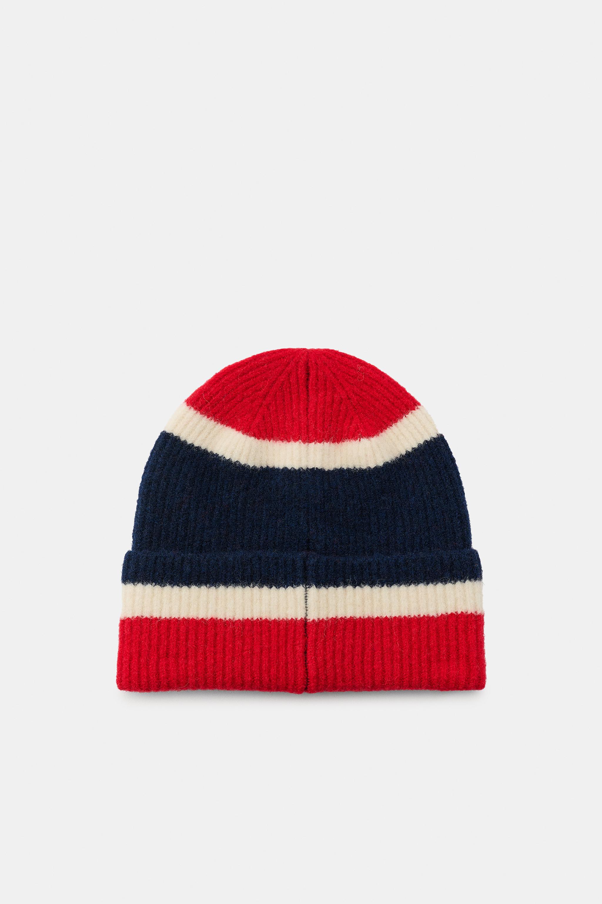 BONNET BEANIE EN MAILLE À RAYURES
