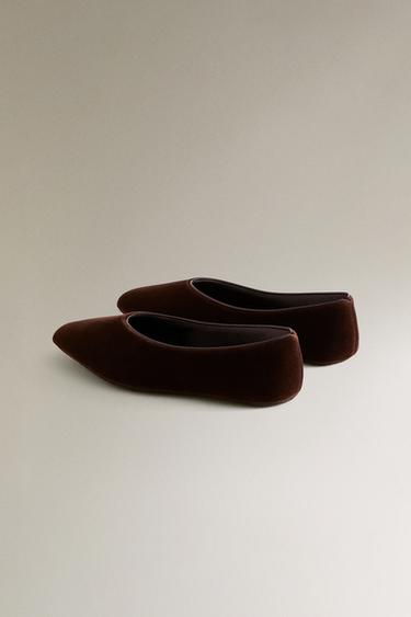 BALLERINES VELOURS - Marron de Zara - Image 3