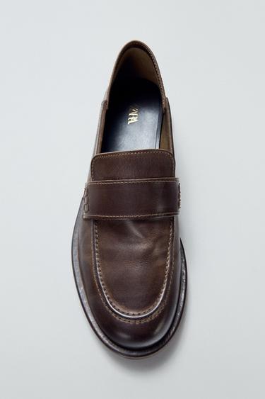 MOCASÍN PIEL ANTIFAZ - Marrón de Zara