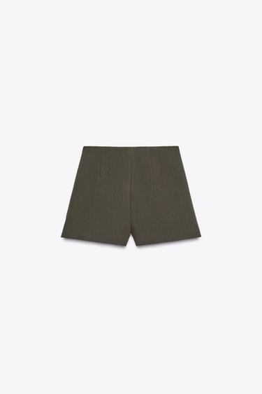 SHORT TAILLE HAUTE - Kaki foncé de Zara - Image 4