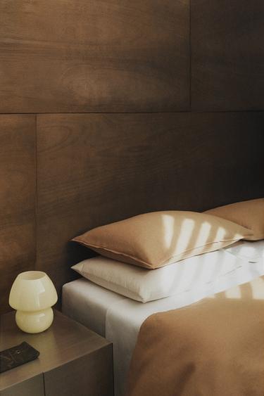 WASHED LINEN DUVET COVER (140 GXM²) - camel by Zara
