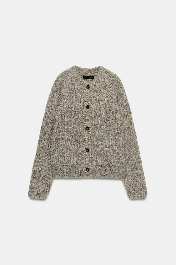 CHAQUETA PUNTO BOLSILLOS - Gris medio de Zara - Imagen 0