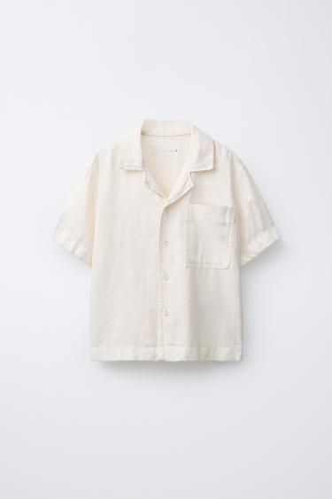 CAMISA CON LINO - Crudo de Zara