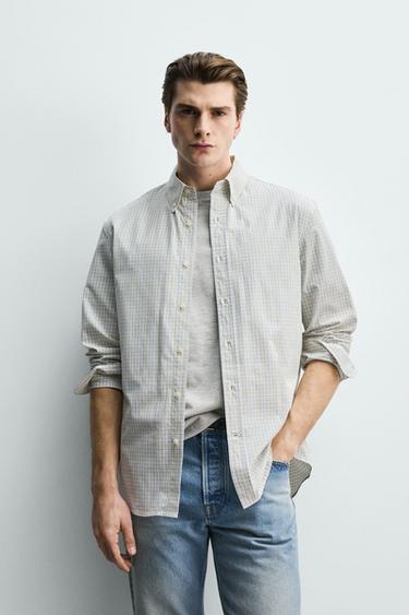 ÁO SƠ MI COTTON DÁNG REGULAR FIT - Màu vàng đậm từ Zara