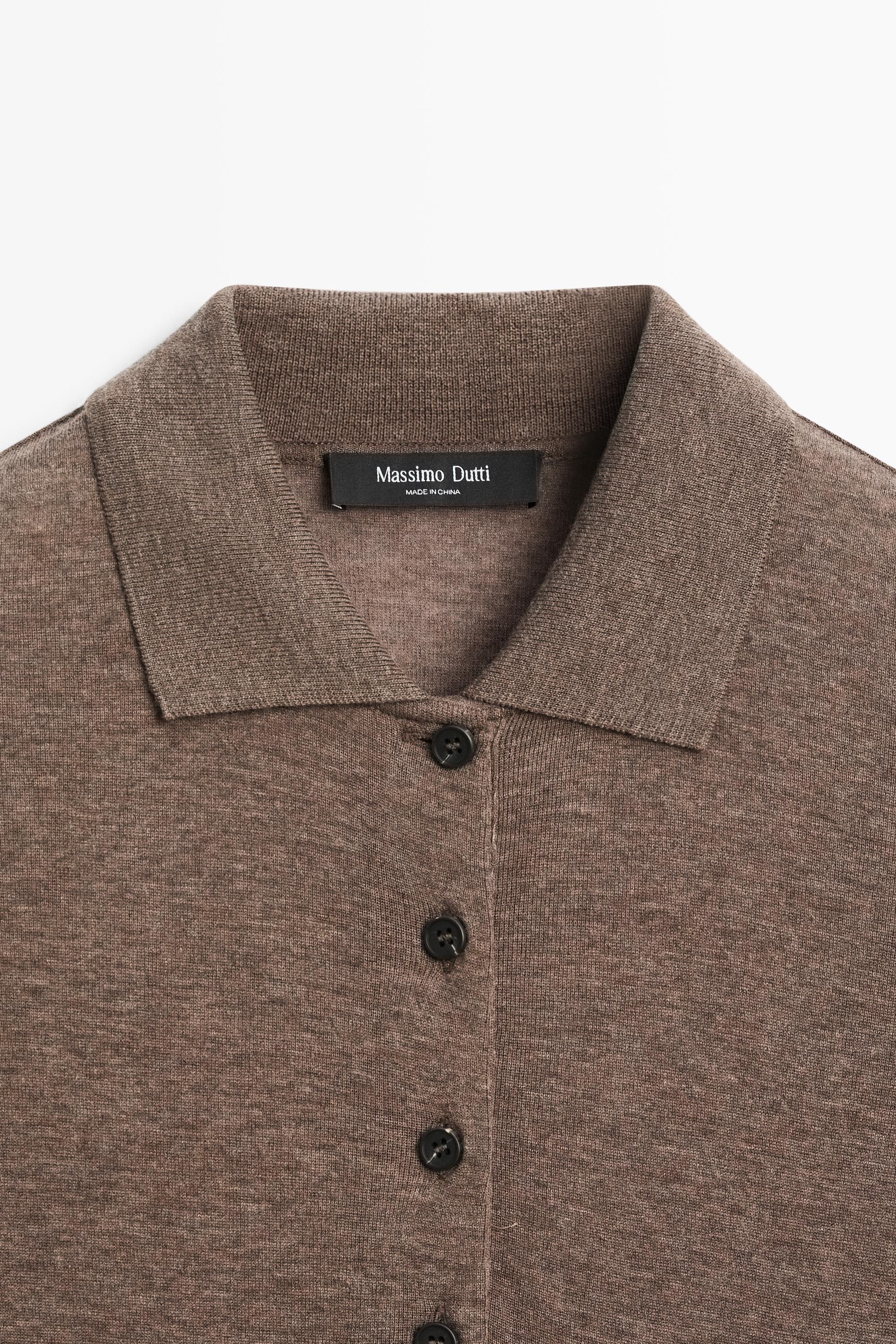Polo manches longues en laine