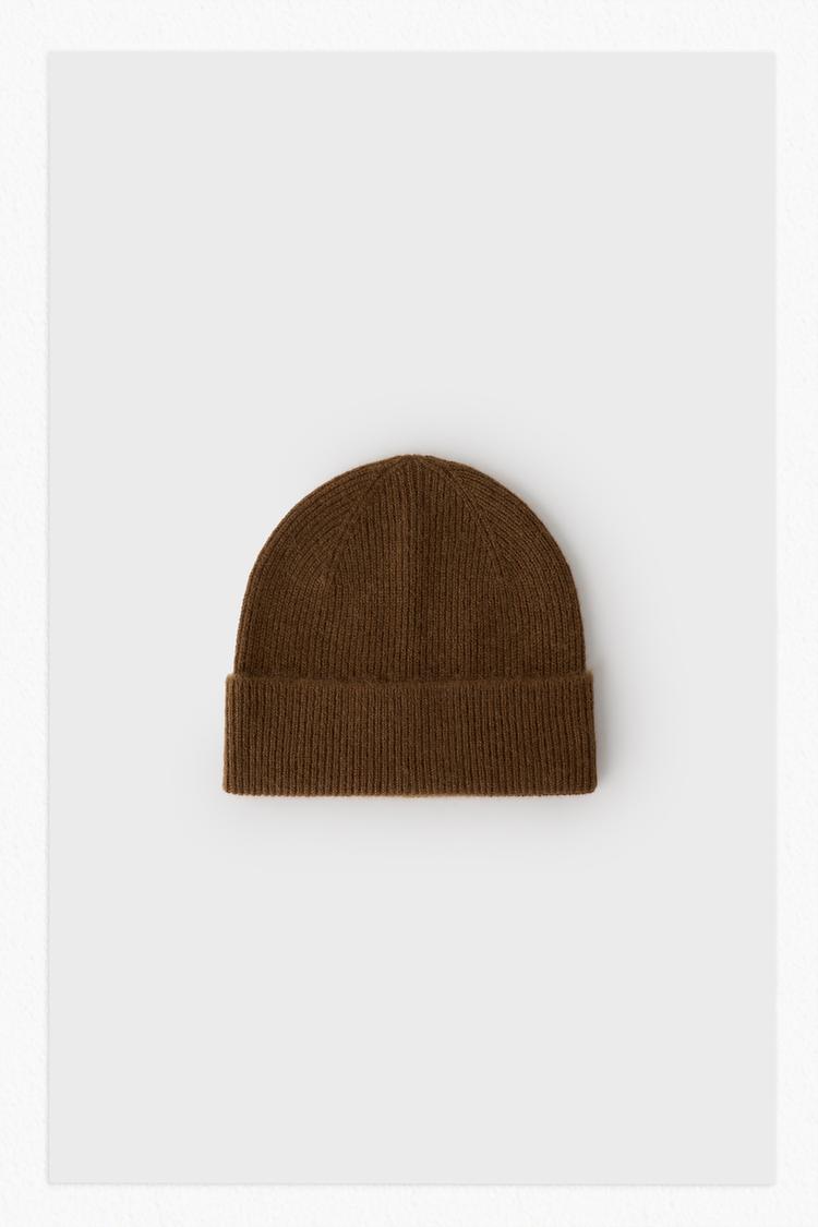 ZARA TIMELESS - 100% CASHMERE HAT — Brown