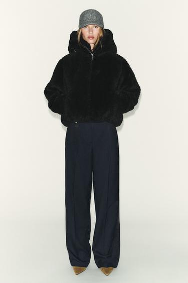 BOMBER BORREGUILLO CAPUCHA CON ASILAMIENTO TÉRMICO - Negro de Zara