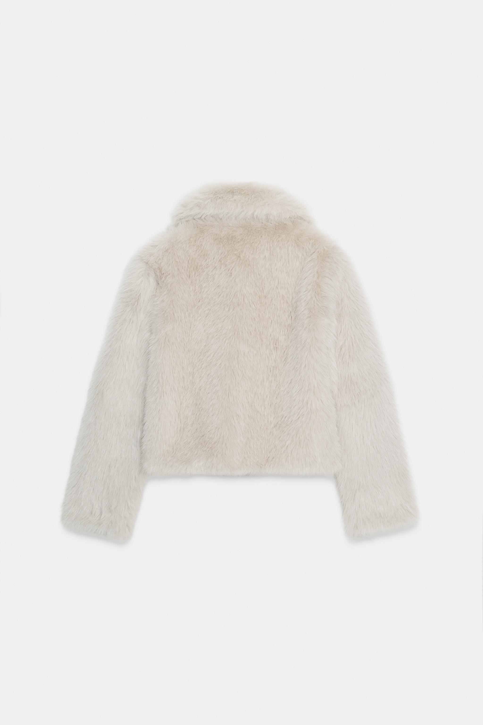 ZARA グレー ファーコート ショート丈 ZARA - ZARA ショート丈フェイクファーコートの通販 by esm☆'s