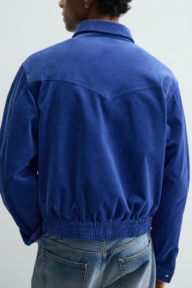 SURCHEMISE EN VELOURS CÔTELÉ À FERMETURE ÉCLAIR - Bleu moyen de Zara - Image 4