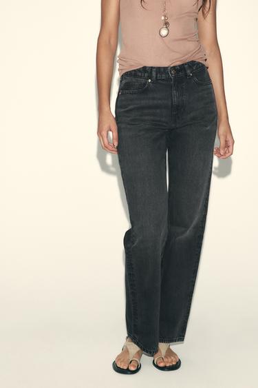 JEANS Z.03 REGULAR FIT TIRO ALTO LONG LENGTH - Negro de Zara