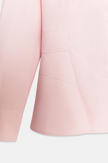 CHEMISE EN POPELINE À PÉPLUM ZW COLLECTION - Rose de Zara - Image 6