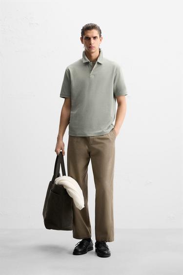 Zara Açık yeşil - DOKULU POLO T-SHIRT - 0 görseli