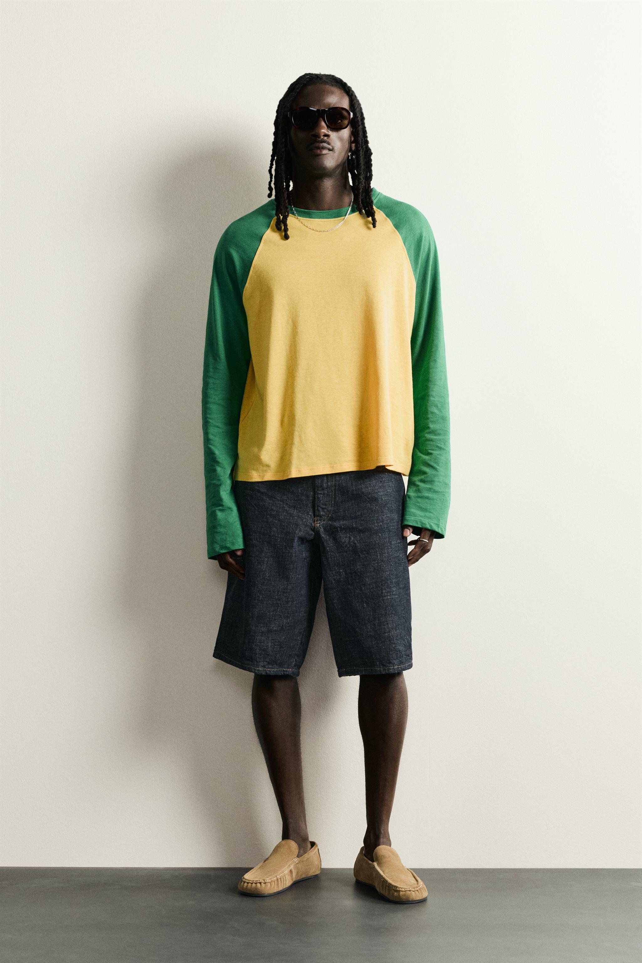 バギーフィットデニムバミューダパンツ - インディゴブルー | ZARA