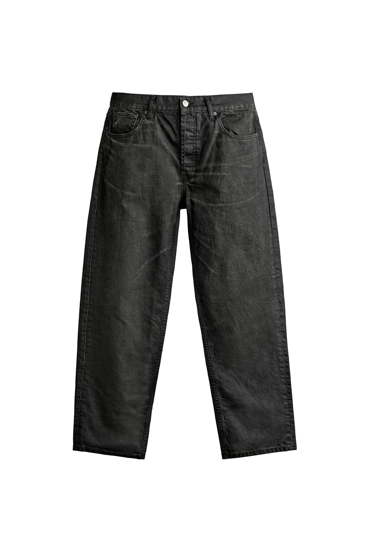 WAXED EFFECT STRAIGHT-LEG JEANS