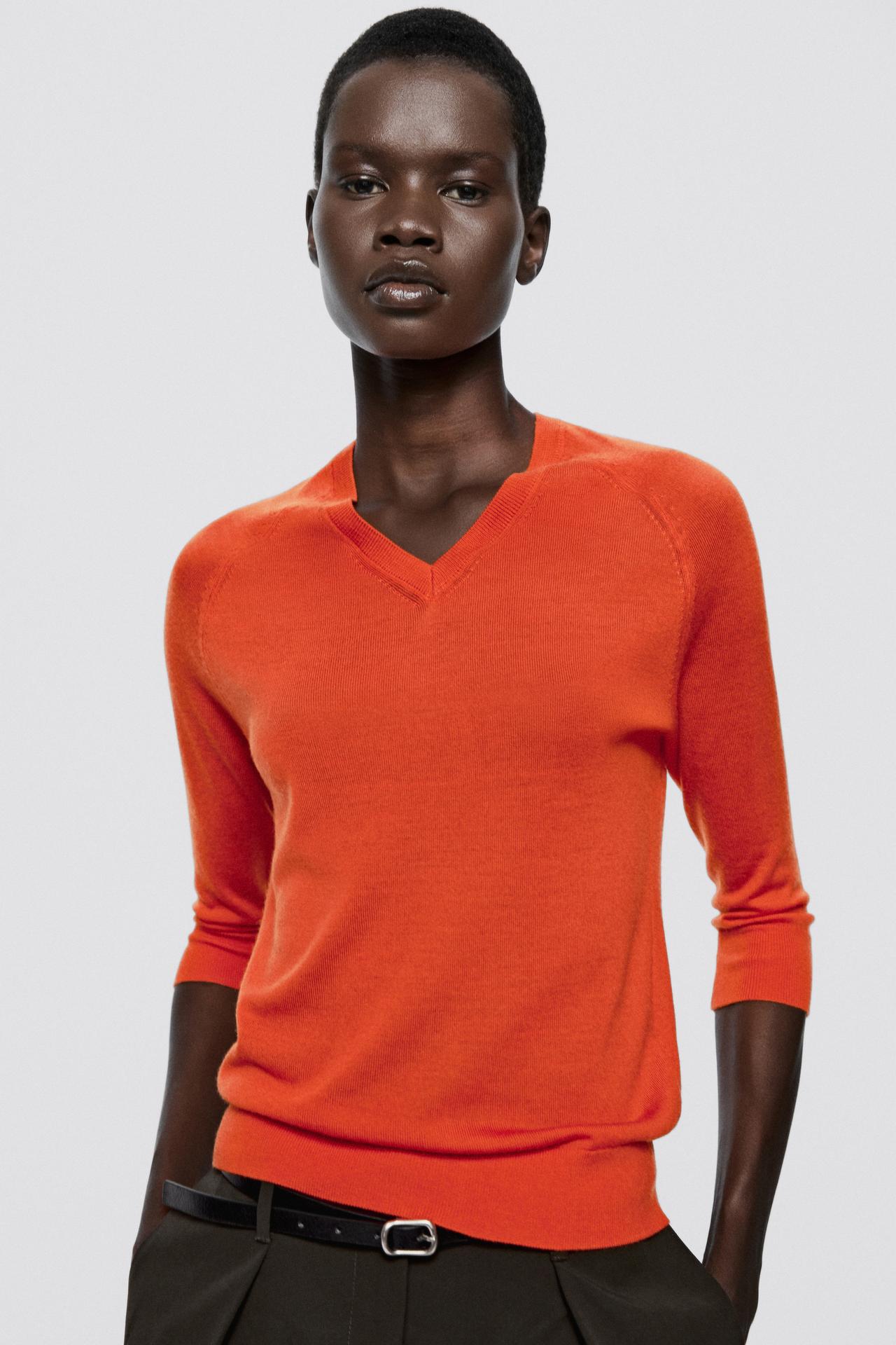 100% wool knit sweater - LIMITED EDITION — Geranium