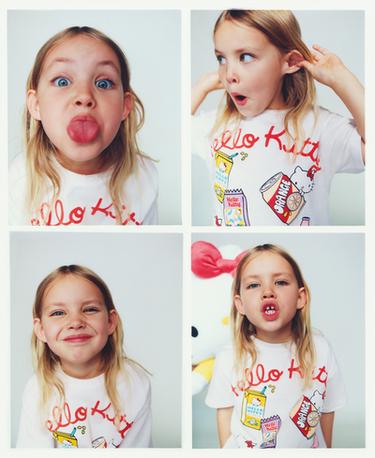 Zara HELLO KITTY © PATCH T-SHIRT - White