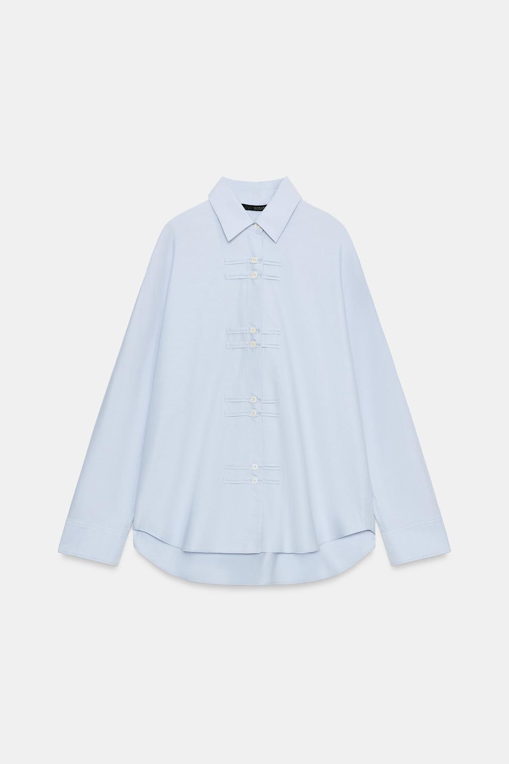ZW COLLECTION OXFORD SHIRT WITH FROG FASTENING
