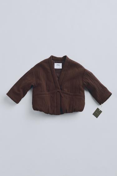 ЖАКЕТ-КИМОНО С РЕЛЬЕФНЫМ УЗОРОМ — TIMELESZ — КОРИЧНЕВЫЙ от Zara — изображение 0
