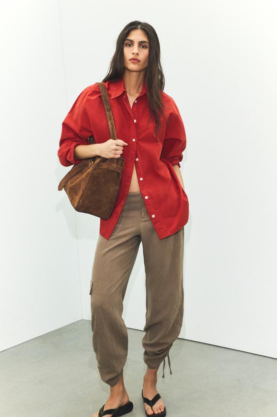 WASHED POPLIN OVERSIZED SHIRT