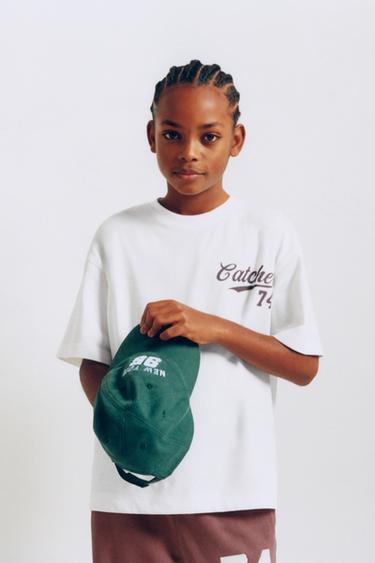 JOGGING T-SHIRT WITH LABEL - White by Zara