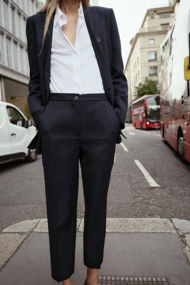 PANTALON DROIT - Bleu marine de Zara - Image 1