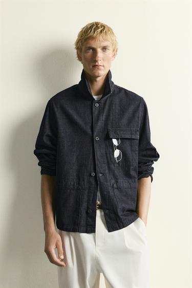 DENIM OVERSHIRT RELAXED FIT - Indigo van Zara