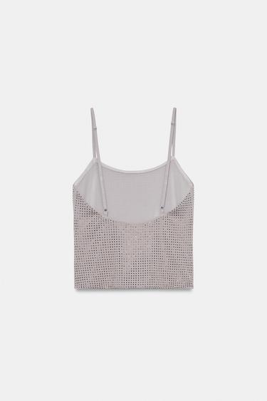 SPARKLY STRAPPY TOP - Dark grey by Zara - Image 5