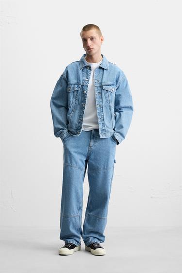 FADED CARPENTER POCKET TROUSERS - Mid-blue by Zara - Image 0