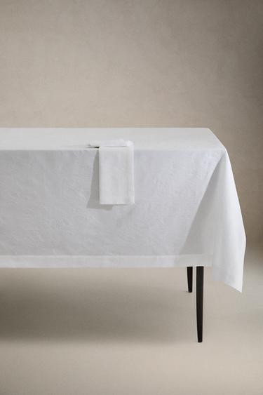 COTTON JACQUARD TABLECLOTH - White by Zara - Image 0