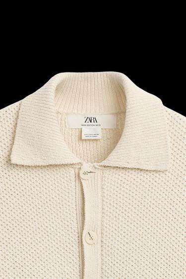 STRIPED KNIT LIMITED EDITION POLO SHIRT - Ecru by Zara