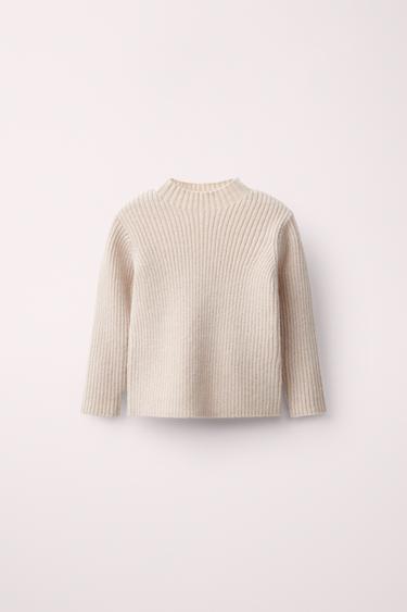100% WOOL RIB KNIT JUMPER CREATED BY CARAMEL LONDON X ZARA - Mid-ecru by Zara