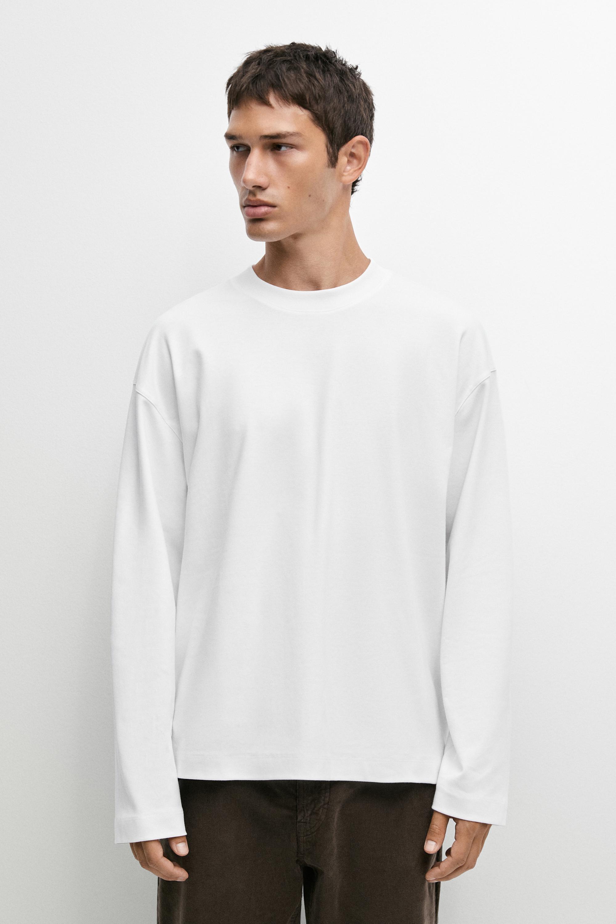 T-shirt boxy manches longues 100 % coton