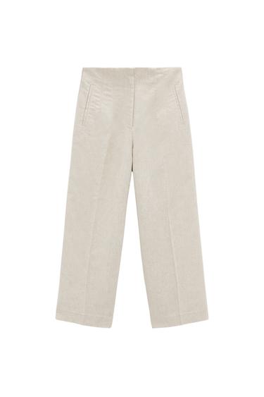 STRAIGHT FIT HIGH-WAISTED PANTS