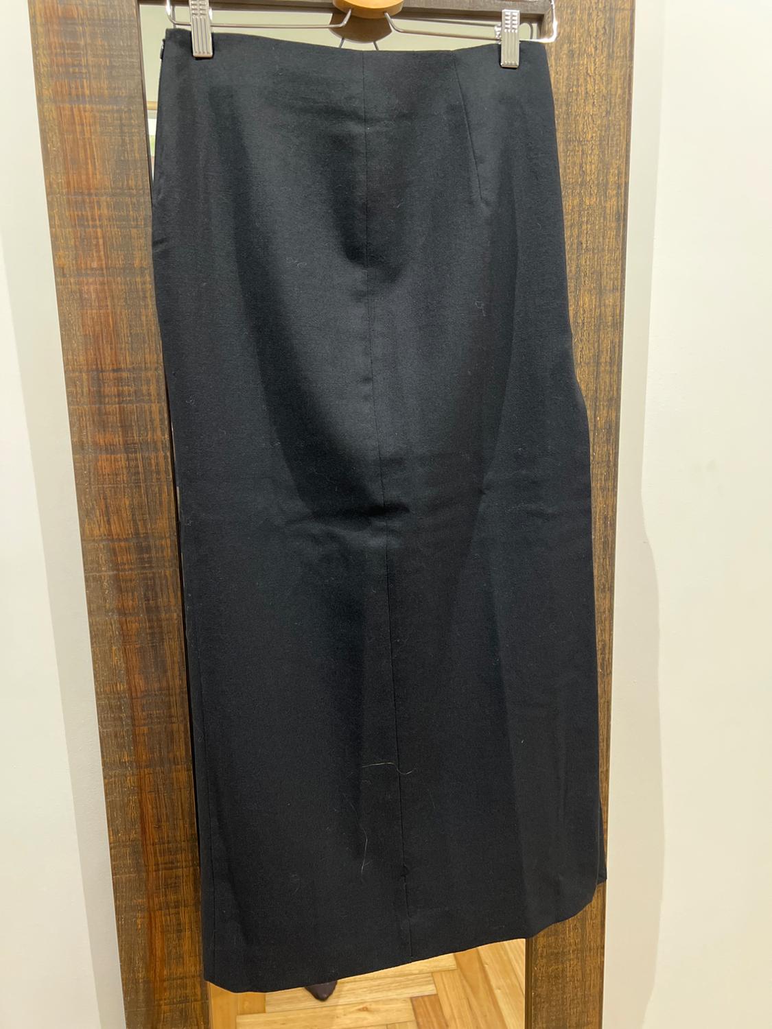 ZW COLLECTION WOOL SKIRT WITH SLITS - Image 2