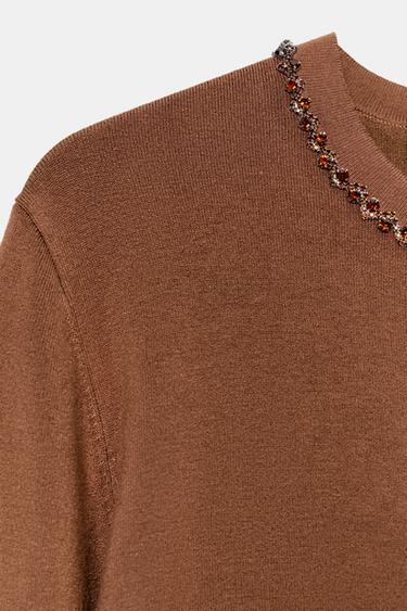 JEWEL CARDIGAN - Marron de Zara - Image 2