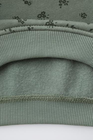 ENSEMBLE SWEAT-SHIRT ET LEGGING FLEURS - vert délavé de Zara - Image 3