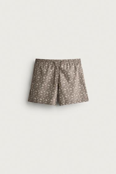 MITTELLANGE BADESHORTS MIT PAISLEY-MUSTER - Braun von Zara
