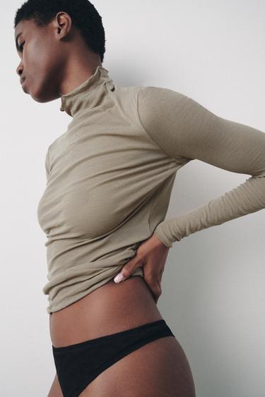 TOP PULL EN COTON - Gris taupe de Zara