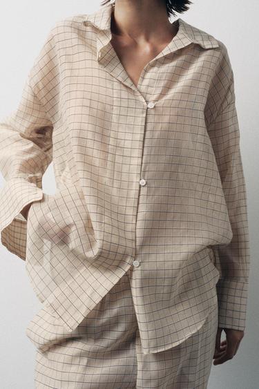 CAMISA CUADROS - Crudo de Zara