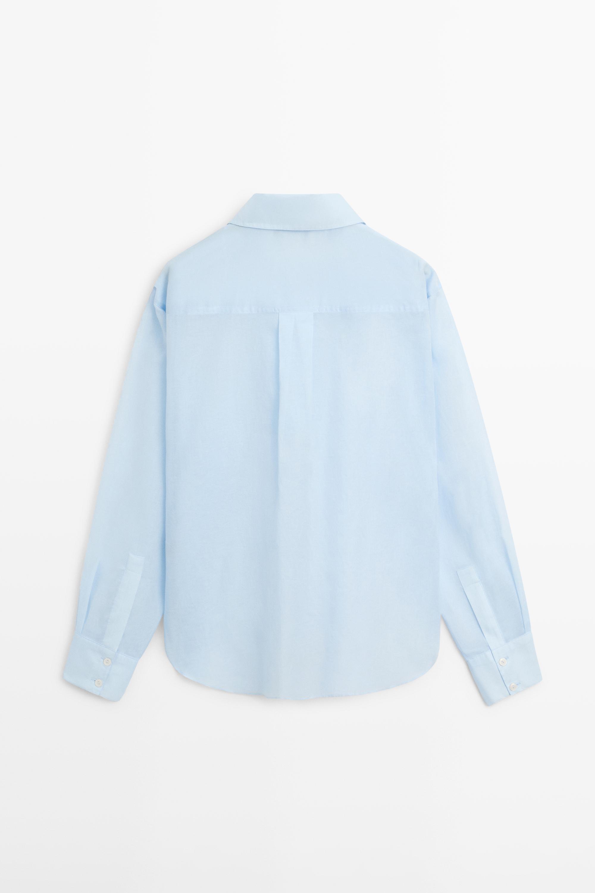 Flowing 100% cotton shirt with collar detail