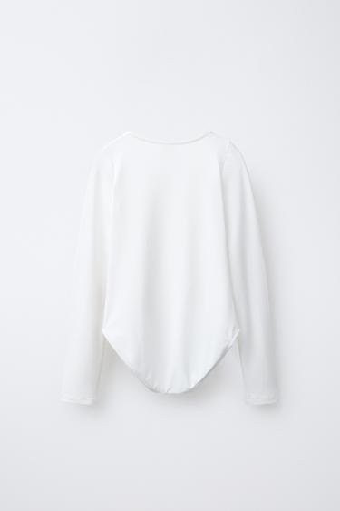 POLYAMIDE BODYSUIT - White de Zara - Image 1