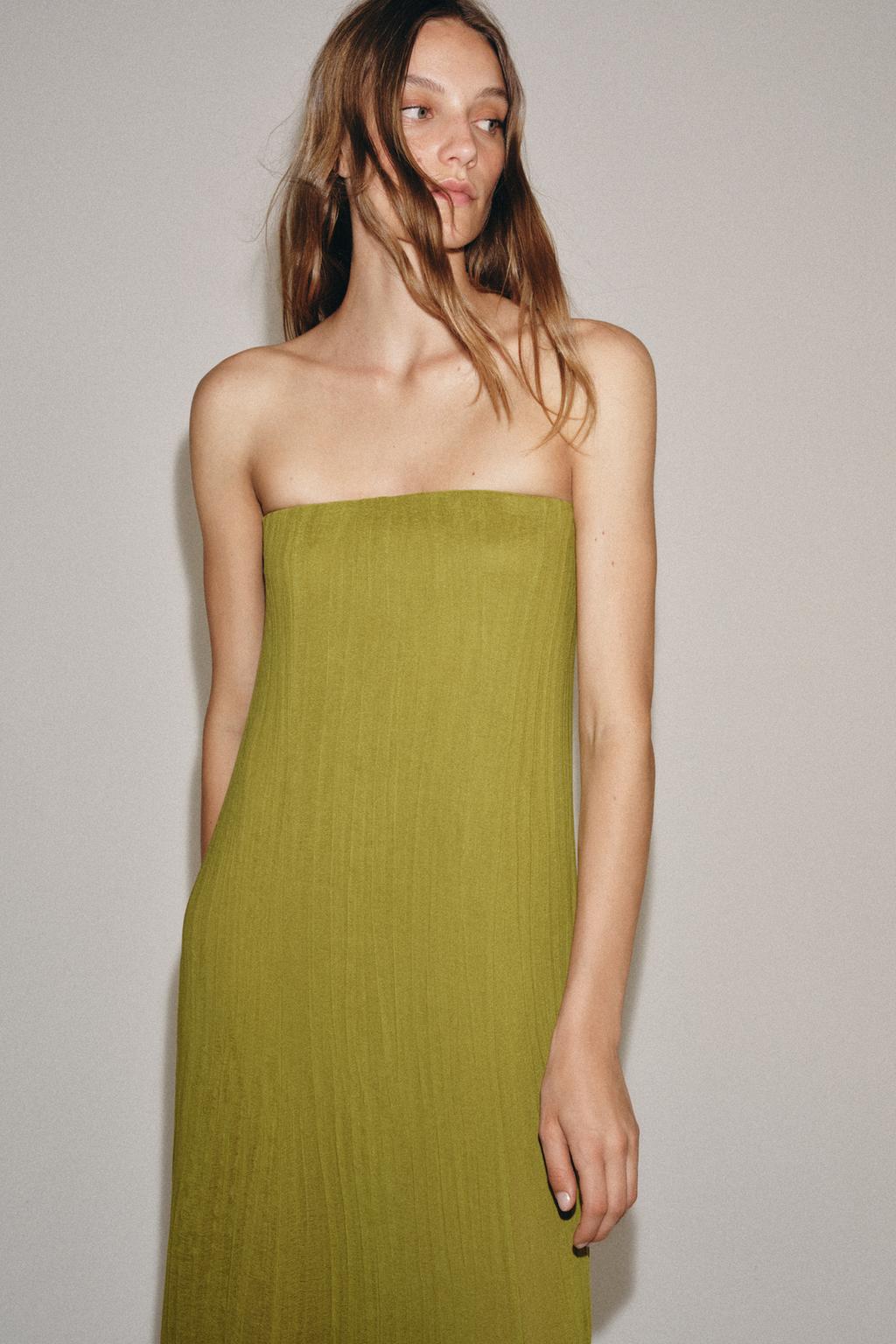 STRAPLESS TEXTURED DRESS - image 2