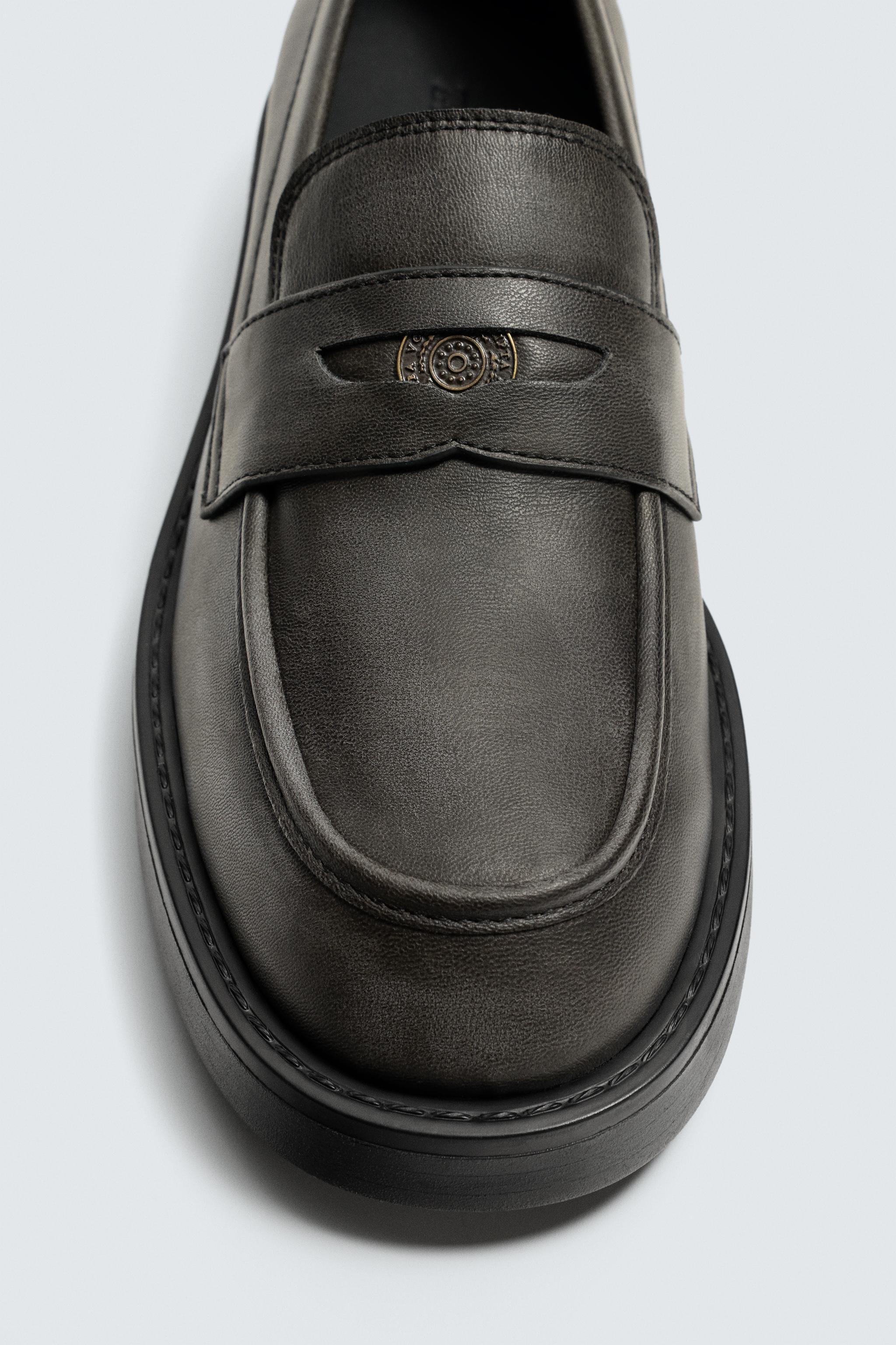 DISTRESSED PENNY LOAFERS