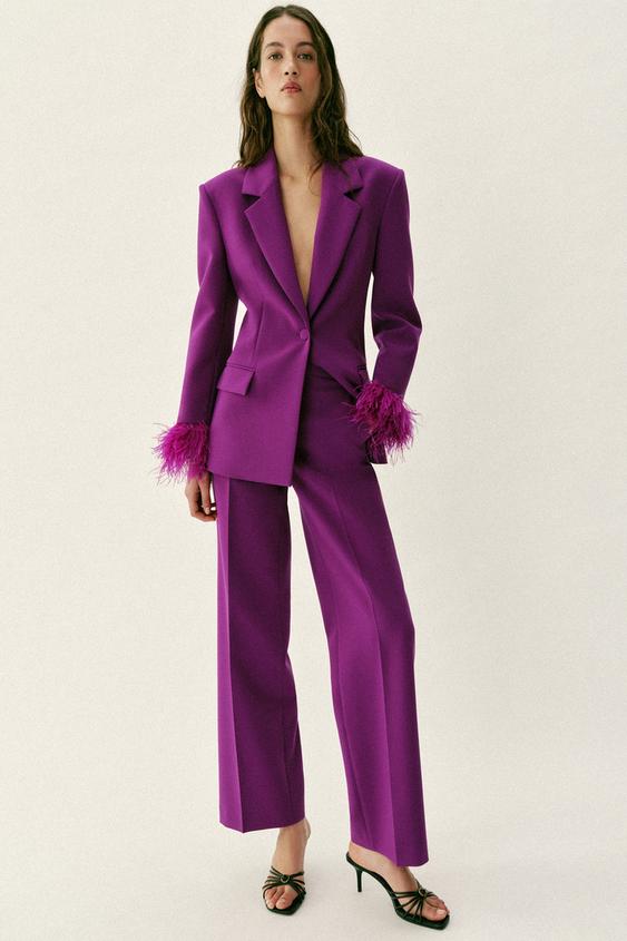 purple dress pants women Designer Straight | Lavender Pants Womens Pintuck On Front35 inseam Womens Purple Pants Outfit Women's