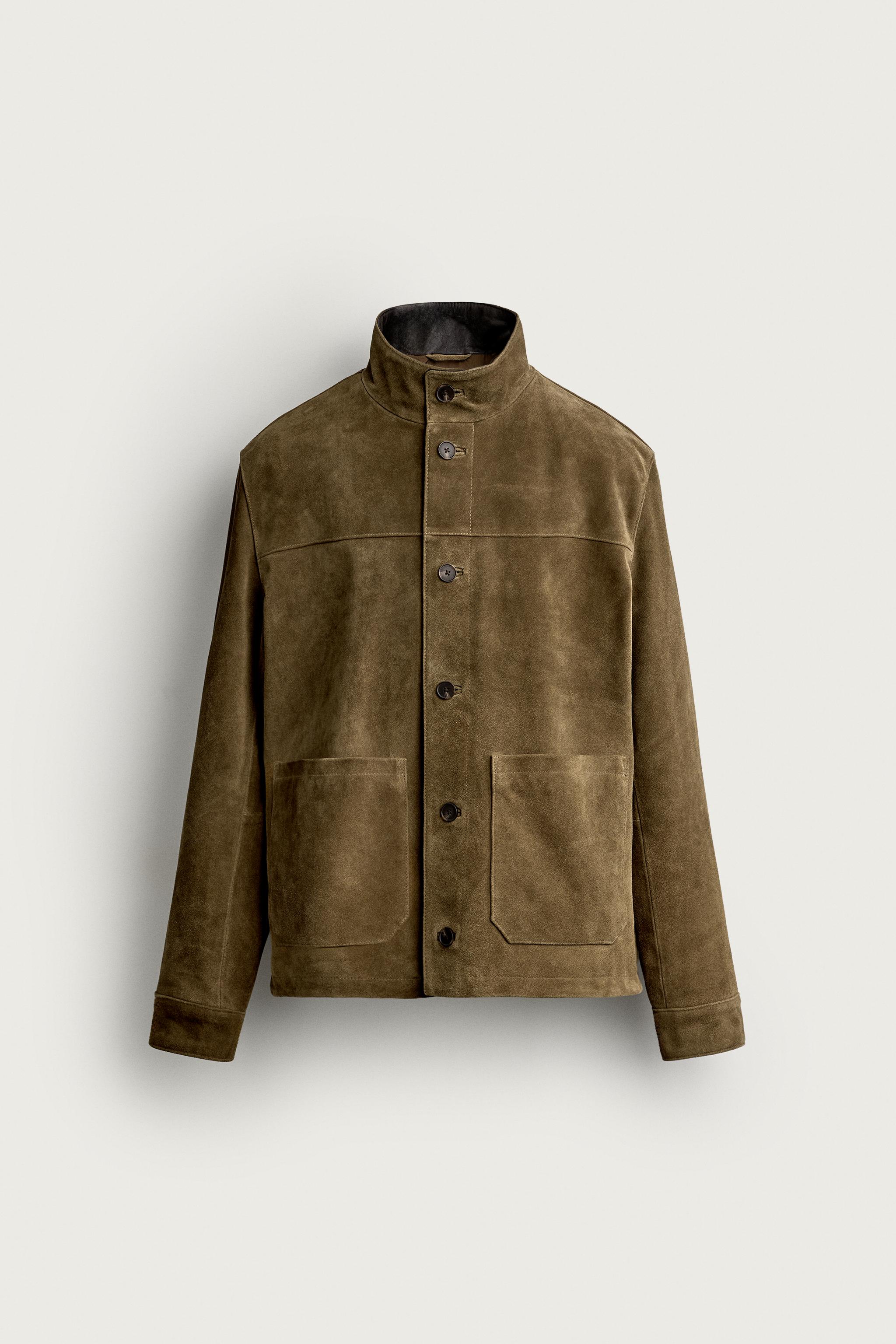 BLOUSON CUIR DAIM REGULAR FIT