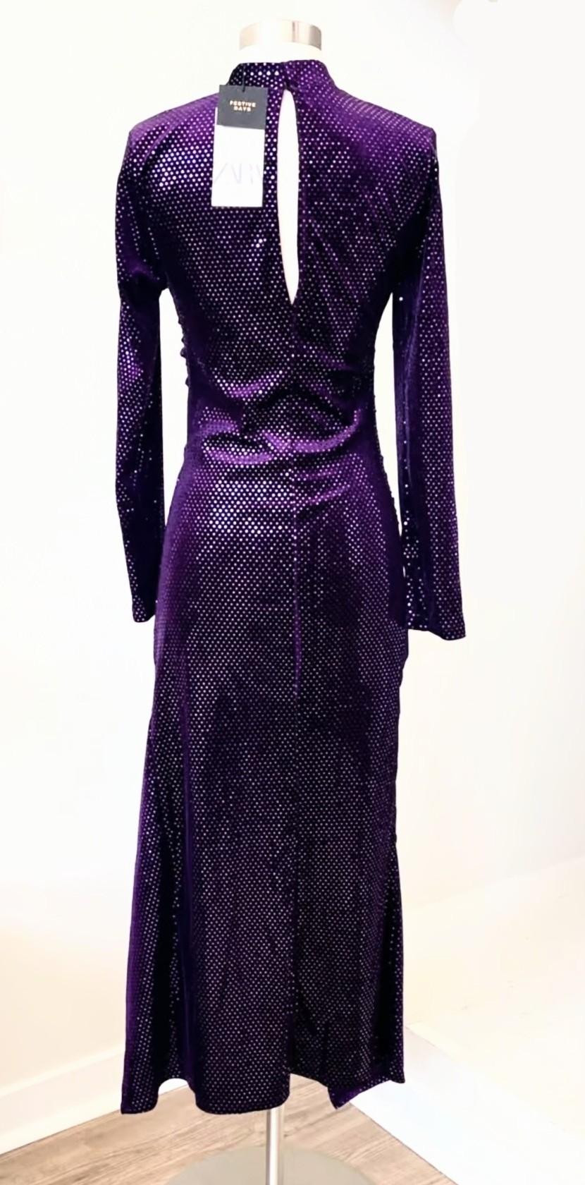 DRAPED VELVET DRESS - Image 2